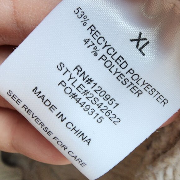 Pink Rose Beige Chunky Cable Knit Angled Open Cardigan Size XL - Picture 9 of 15